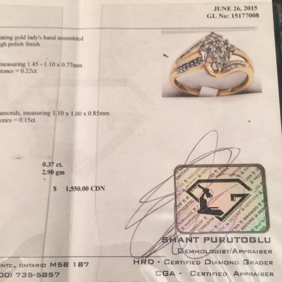 10k Gold Vintage diamond cluster ring w- appraisal - Picture 13 of 13